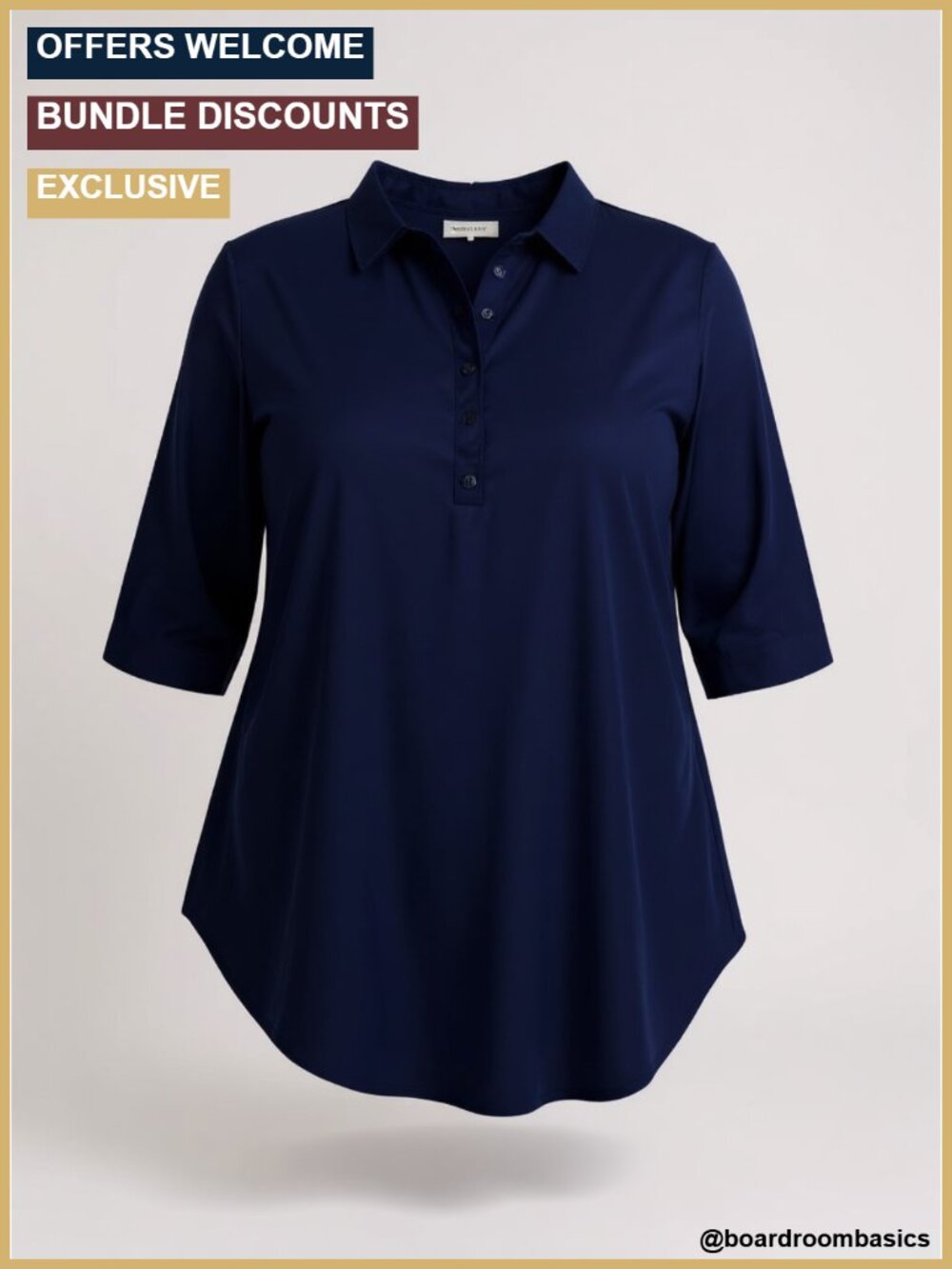 Elbow Sleeve Plus Size Tunic Top Round Neck Half Sleeve Flowy Blouse Spring